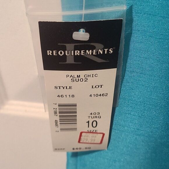 Ladies Size 10 Sleeveless Turquoise Blouse - Picture 8 of 10